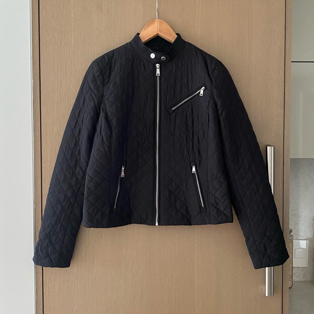 Lauren Ralph Lauren diamond quilted mock neck jacket black